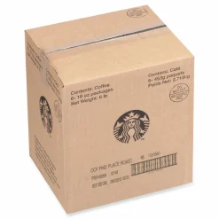 Starbucks Whole Bean Coffee, Decaffeinated, Pike Place, 1 lb, Bag, 6/Carton