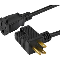StarTech 3ft (1m) Piggyback Power Extension Cord, NEMA 5-15P to 2x NEMA 5-15R Cable, 16 AWG, 125V/15A, Outlet Saver Cord, UL Certified