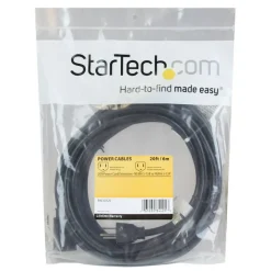 StarTech 20ft (6m) Power Extension Cord, NEMA5-15R to NEMA5-15P Black Extension Cord, 13A 125V, 16AWG, Computer Power Extension Cable