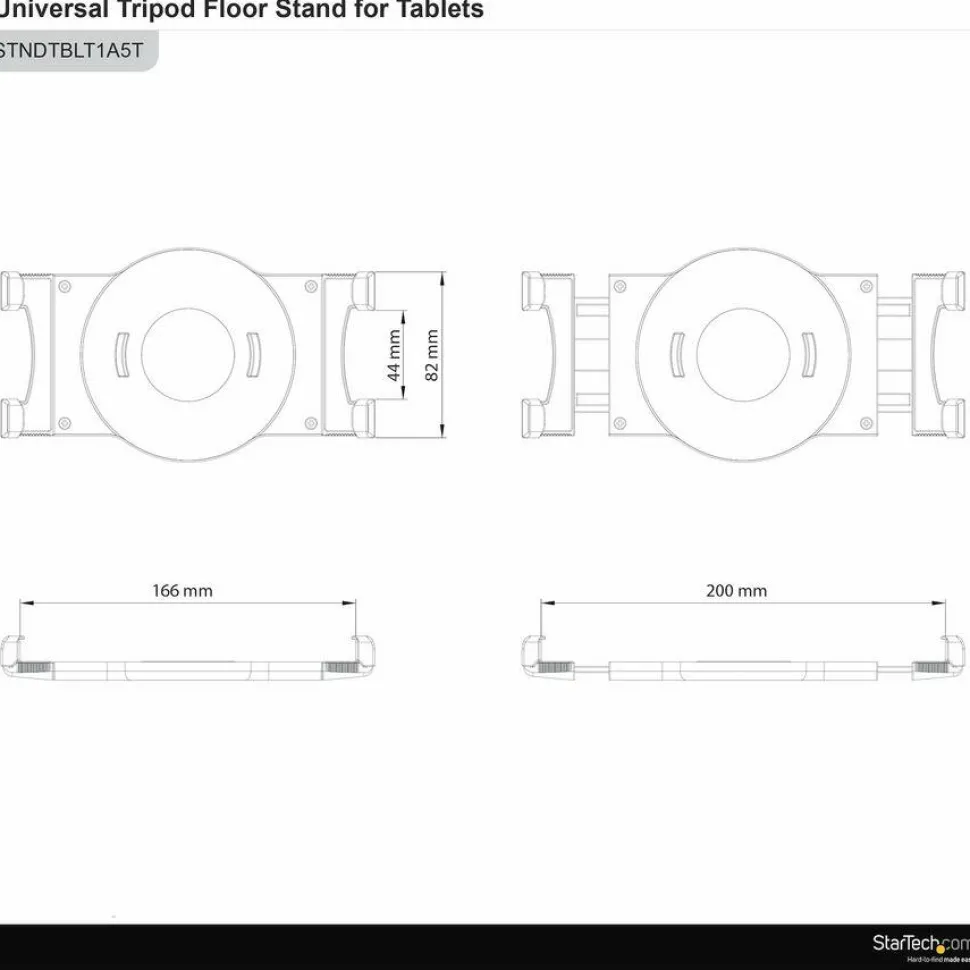 StarTech.com Adjustable Tablet Tripod Stand - For 6.5" to 7.8" Wide Tablets - Height adjustable from 29.3" to 62" (74.5 cm to 157 cm) - Rotate the tablet 360 degrees - Tilt the screen to your preferred viewing angle - Present content with a steady screen