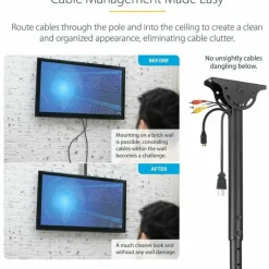 StarTech.com Ceiling TV Mount For 32 to 75" TVs, 8.2' to 9.8' Long Pole