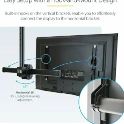 StarTech.com Ceiling TV Mount For 32" to 75" TVs, 1.8' to 3' Short Pole
