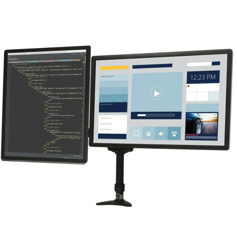 StarTech.com Desk Mount Dual Monitor Arm - Dual Articulating Monitor Arm - Height Adjustable Monitor Mount - For VESA Monitors up to 24"