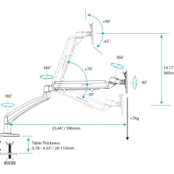 StarTech.com Desk Mount Monitor Arm - Slim Profile - Supports VESA Mount Monitors up to 34