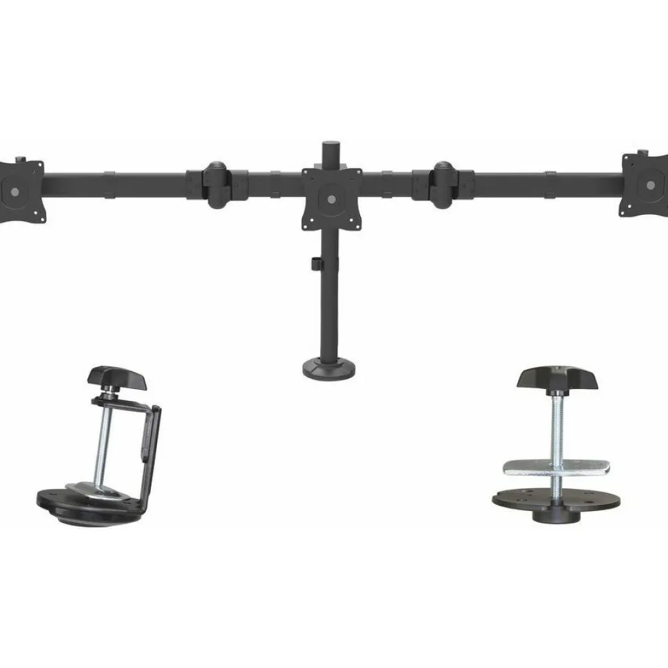 StarTech.com Desk Mount Triple Monitor Arm - Articulating - Steel - For VESA Monitors up to 27"- Clamp/Grommet - 3 Monitor Stand (ARMTRIO)