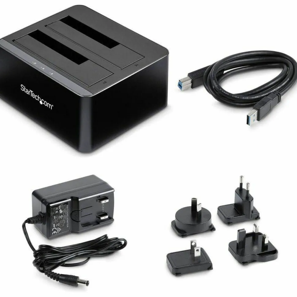 StarTech.com Dual Bay SATA HDD Docking Station for 2 x 2.5 / 3.5" SATA SSD / HDD - USB 3.0 - SATA Hard Drive Docking Station