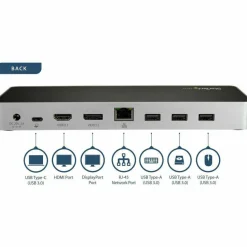 StarTech.com Dual Monitor USB C Dock - Dual 4K Laptop Docking Station - DP/HDMI - Windows/Mac - USB 3.0 SD Card Reader - 60W Power Delivery -
