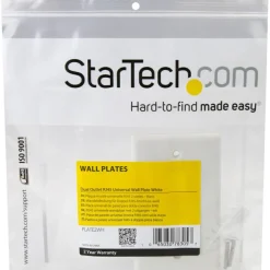 StarTech.com Dual Outlet RJ45 Universal Wall Plate White - Mounting plate - white - 2 ports - - PLATE2WH