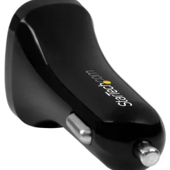 StarTech.com Dual Port USB Car Charger - Black - High Power 24W/4.8A - 2 port USB Car Charger