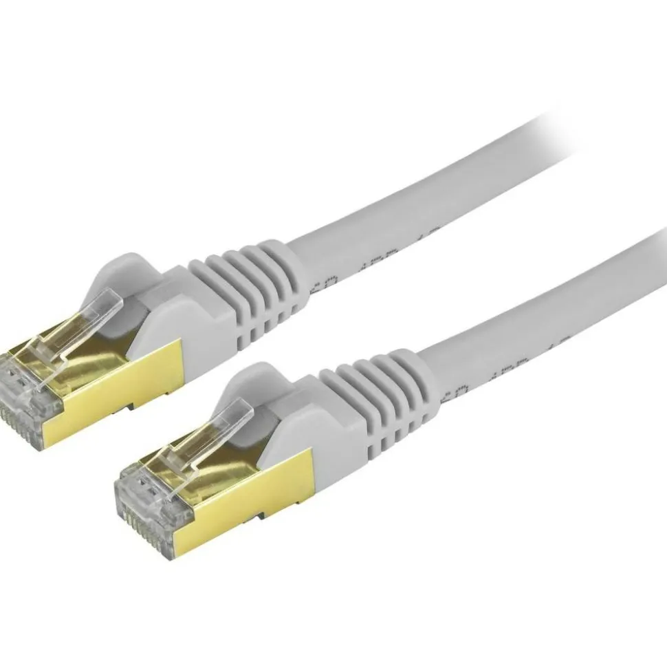 StarTech.com 8ft Gray Cat6a Shielded Patch Cable - Snagless RJ45 Ethernet Cord - First End: 1x RJ-45 Male Network - C6ASPAT8GR
