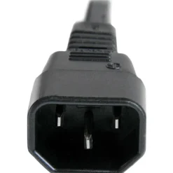 StarTech.com 3ft (1m) Heavy Duty Extension Cord, IEC C14 to IEC C15 Black Extension Cord, 15A 125V, 14AWG, Heavy Gauge Power Cable