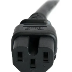 StarTech.com 3ft (1m) Heavy Duty Extension Cord, IEC C14 to IEC C15 Black Extension Cord, 15A 125V, 14AWG, Heavy Gauge Power Cable