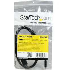 StarTech.com 3 ft Mobile Charge Sync USB to Slim Micro USB Cable - USBAUB3BK