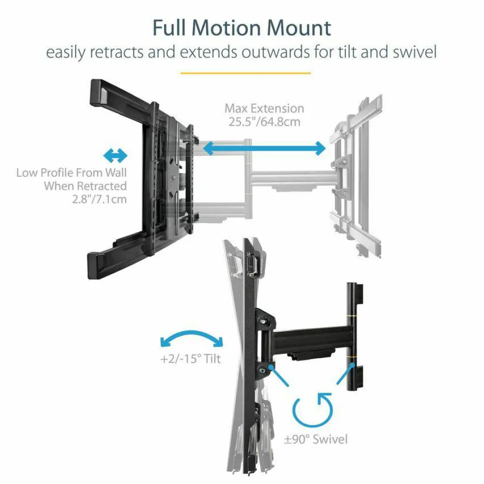 StarTech.com Full Motion TV Wall Mount - For up to 80" VESA Mount Displays - Articulating Arm - Steel - FPWARTS1