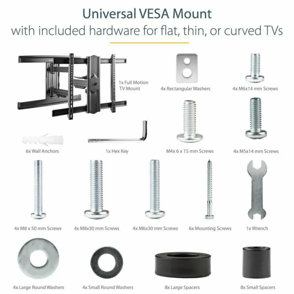 StarTech.com Full Motion TV Wall Mount - For up to 80" VESA Mount Displays - Articulating Arm - Steel - FPWARTS1