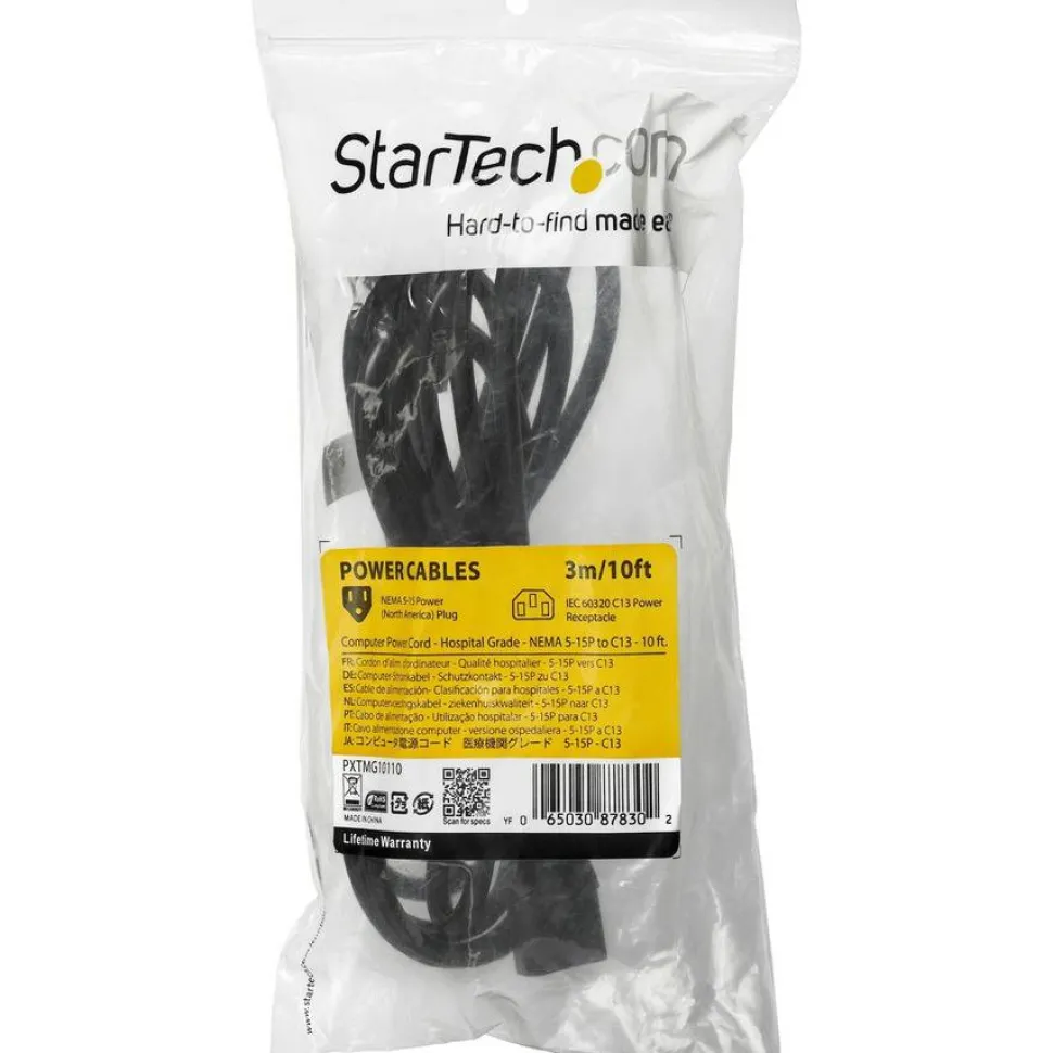 StarTech.com Hospital Grade Power Cord, 10'