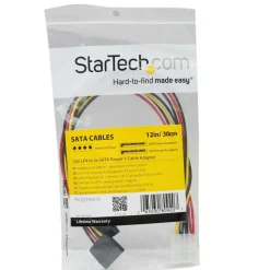 StarTech.com 12in LP4 to 2x SATA Power Y Cable Adapter - Power two SATA drives from a single LP4 power supply connector. - PYO2LP4SATA