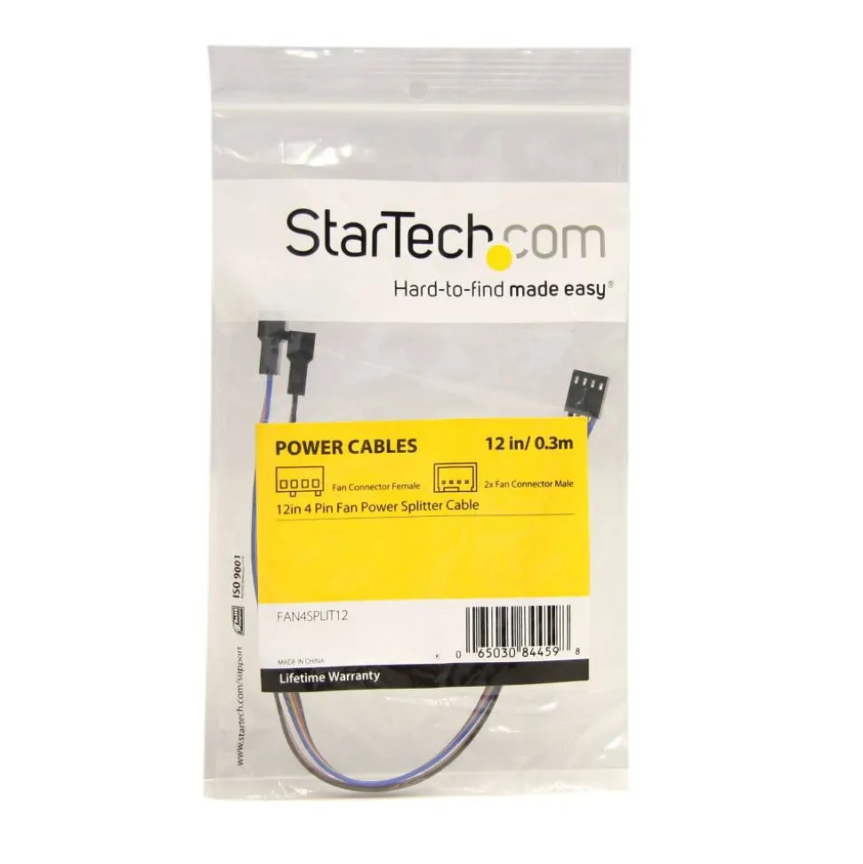 StarTech.com 12in 4 Pin PWM Fan Extension Power Y Cable F/M