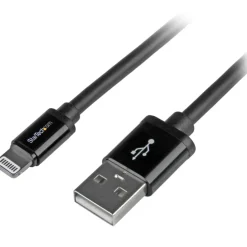 StarTech.com 2m (6ft) Long Black Apple 8-pin Lightning Connector to USB Cable - USBLT2MB