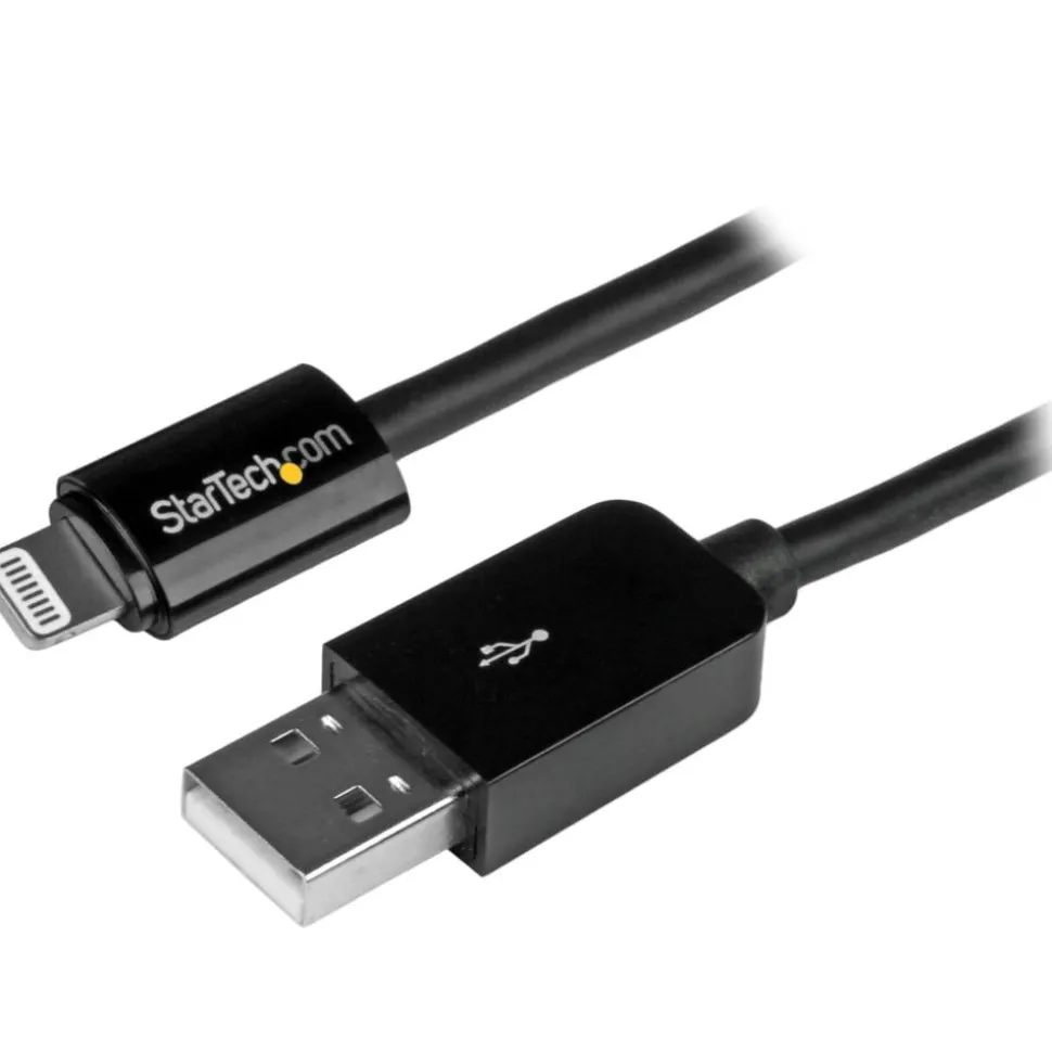 StarTech.com 3m (10ft) Long Black Apple 8-pin Lightning Connector to USB Cable for iPhone / iPod / iPad
