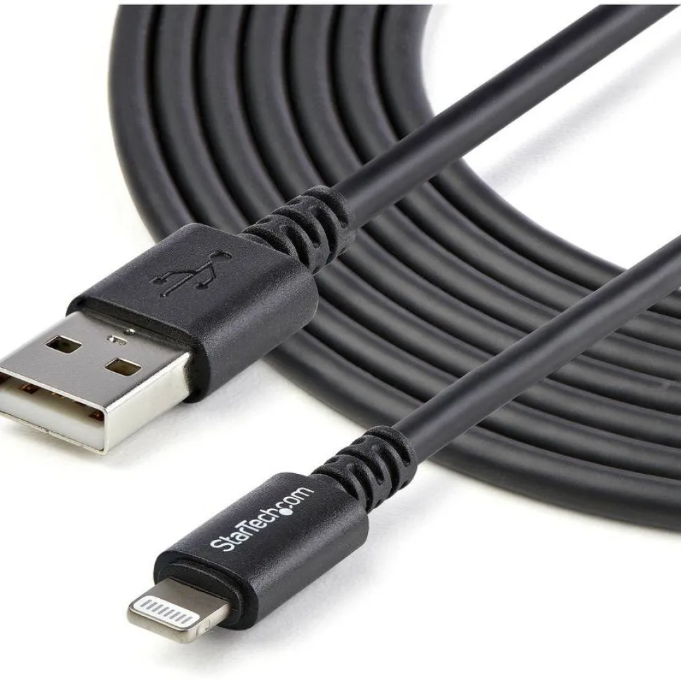 StarTech.com 3m (10ft) Long Black Apple 8-pin Lightning Connector to USB Cable for iPhone / iPod / iPad