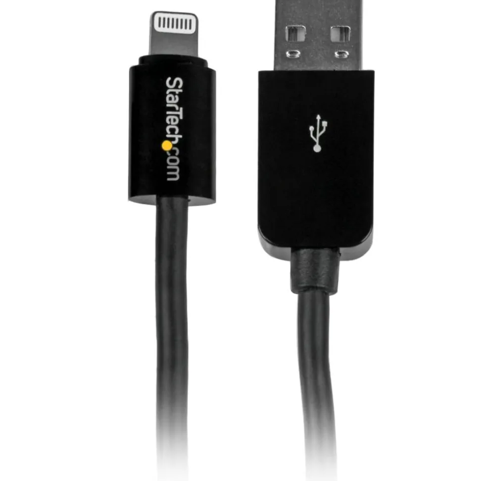 StarTech.com 3m (10ft) Long Black Apple 8-pin Lightning Connector to USB Cable for iPhone / iPod / iPad