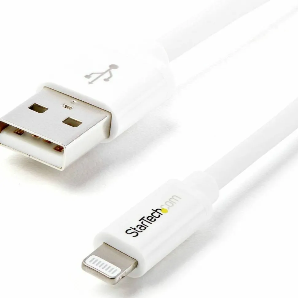 StarTech.com 2m (6ft) Long White Apple 8-pin Lightning Connector to USB Cable - USBLT2MW