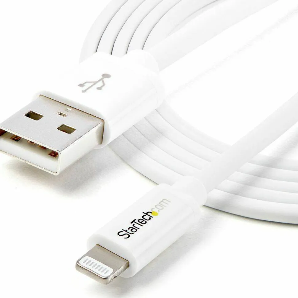 StarTech.com 2m (6ft) Long White Apple 8-pin Lightning Connector to USB Cable - USBLT2MW