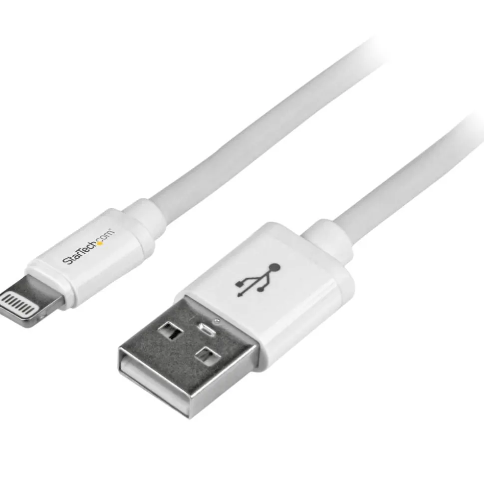 StarTech.com 2m (6ft) Long White Apple 8-pin Lightning Connector to USB Cable - USBLT2MW