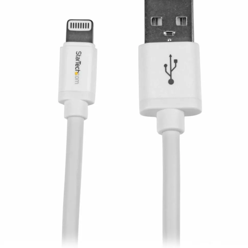 StarTech.com 2m (6ft) Long White Apple 8-pin Lightning Connector to USB Cable - USBLT2MW