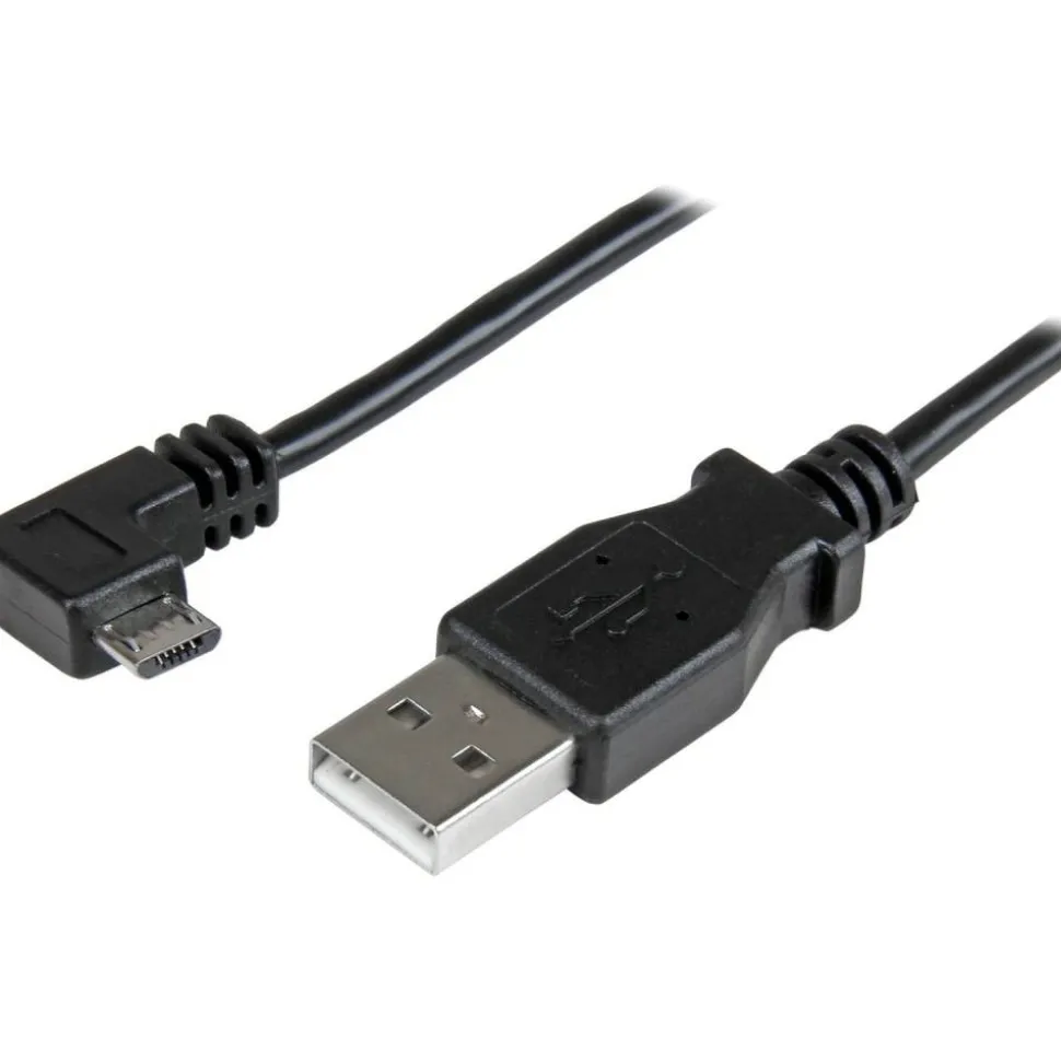 StarTech.com 2m 6 ft Right Angle Micro-USB Charge and Sync Cable M/M - USB 2.0 A to Micro USB - 24 AWG - USBAUB2MRA