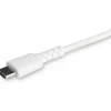 StarTech.com 2m/6.6ft USB C to Lightning Cable - MFi Certified - Heavy Duty Lightning Cable - White - Durable USB Charging Cable (RUSBCLTMM2MW)