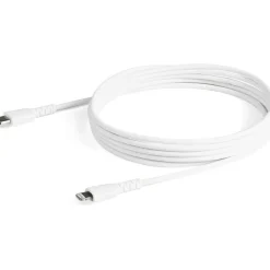 StarTech.com 2m/6.6ft USB C to Lightning Cable - MFi Certified - Heavy Duty Lightning Cable - White - Durable USB Charging Cable (RUSBCLTMM2MW)