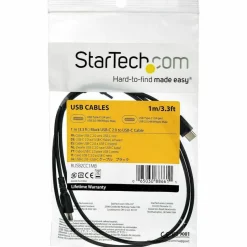 StarTech.com 1 m / 3.3 ft USB 2.0 to USB C Cable - High Quality USB 2.0 Cable - USB Cable - Black - USB Data Transfer Cable (RUSB2AC1MB)