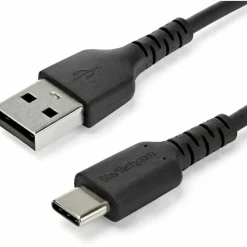 StarTech.com 1 m / 3.3 ft USB 2.0 to USB C Cable - High Quality USB 2.0 Cable - USB Cable - Black - USB Data Transfer Cable (RUSB2AC1MB)