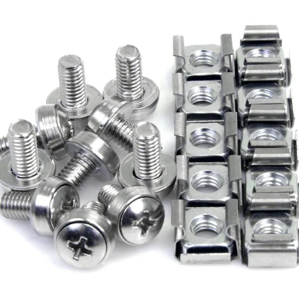 StarTech.com M6 Mounting Screws With Cage Nuts, Pack Of 50