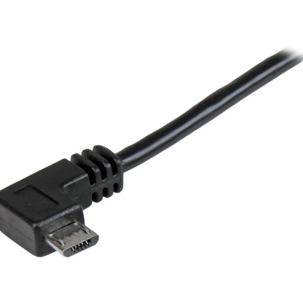 StarTech.com 0.5 m Right Angle Micro USB Cable - Charge and Sync Cable - USB to Micro USB - 24 AWG - USBAUB50CMRA