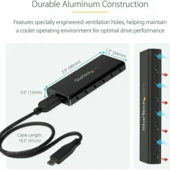 StarTech.com M.2 SSD Enclosure for M.2 SATA SSDs - USB 3.1 (10Gbps) with USB-C Cable - External Enclosure - SM21BMU31C3