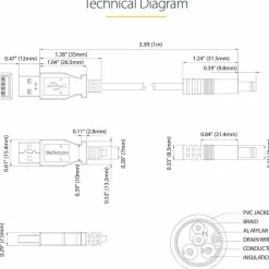 StarTech.com 1m USB to Type N Barrel 5V DC Power Cable - USB A to 5.5mm DC - Charge your 5V DC devices from your computer through a USB port
