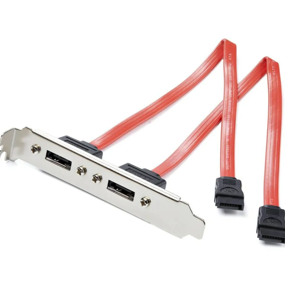 StarTech.com 2 Port SATA to eSATA Slot Plate Bracket - Serial ATA internal to external panel - 7 pin Serial ATA - ESATAPLATE2