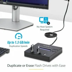 StarTech.com 1:2 Standalone USB Duplicator & Eraser - Flash Drives - TAA Compliant - USB 2.0 Memory Stick Duplicator Eraser