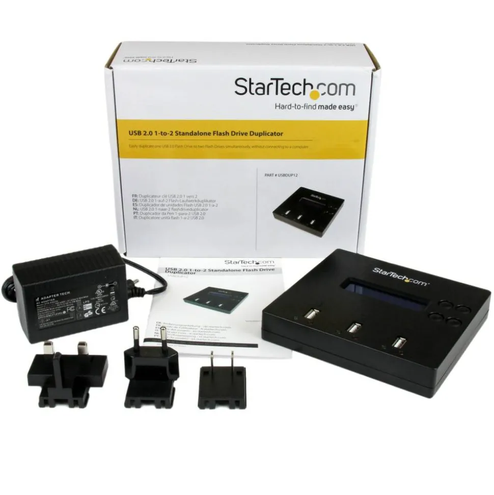StarTech.com 1:2 Standalone USB Duplicator & Eraser - Flash Drives - TAA Compliant - USB 2.0 Memory Stick Duplicator Eraser