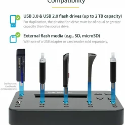 StarTech.com Standalone 1:5 USB Flash Drive Duplicator and Eraser - Flash Drive Copier