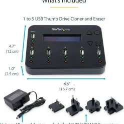 StarTech.com Standalone 1:5 USB Flash Drive Duplicator and Eraser - Flash Drive Copier