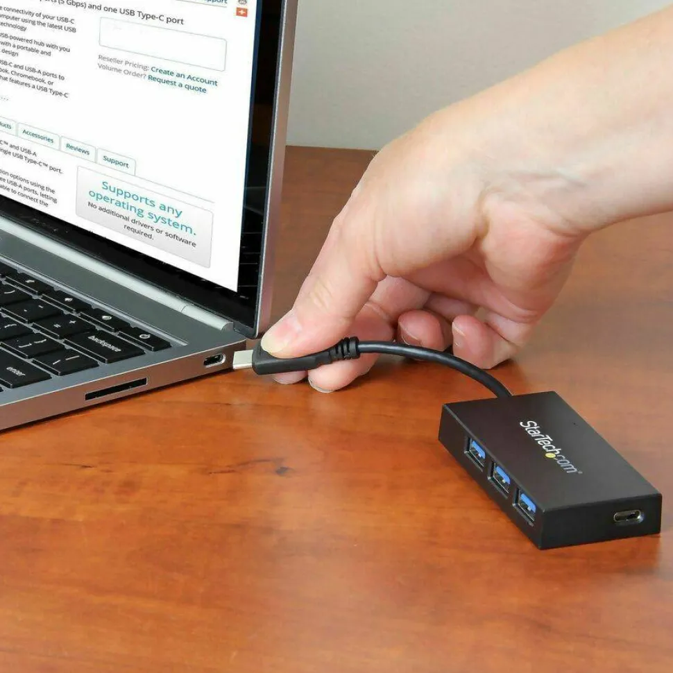 StarTech.com USB C Hub - 4 Port USB-C to USB-A (3x) and USB-C (1x) - Bus Powered USB Hub - USB Type C Hub - Port Expander