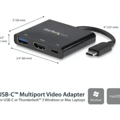 StarTech.com USB C Multiport Adapter With HDMI