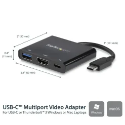 StarTech.com USB C Multiport Adapter With HDMI