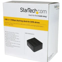 StarTech.com USB 3.1 (10Gbps) Dual-Bay Dock for 2.5"/3.5" SATA SSD/HDDs with UASP - SDOCK2U313