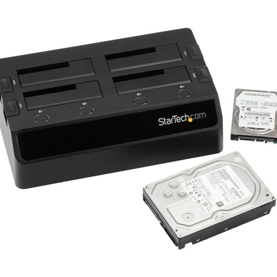 StarTech.com USB 3.0 to 4-Bay SATA 6Gbps Hard Drive Docking Station w/ UASP & Dual Fans - 2.5/3.5in SSD / HDD Dock