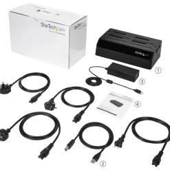 StarTech.com USB 3.0 to 4-Bay SATA 6Gbps Hard Drive Docking Station w/ UASP & Dual Fans - 2.5/3.5in SSD / HDD Dock